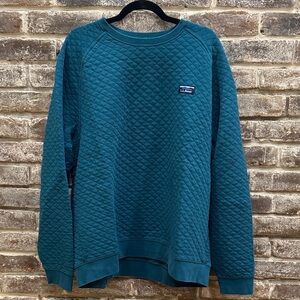L.L. Bean Men's Deep Teal Quilted Crewneck Sweater